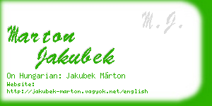 marton jakubek business card